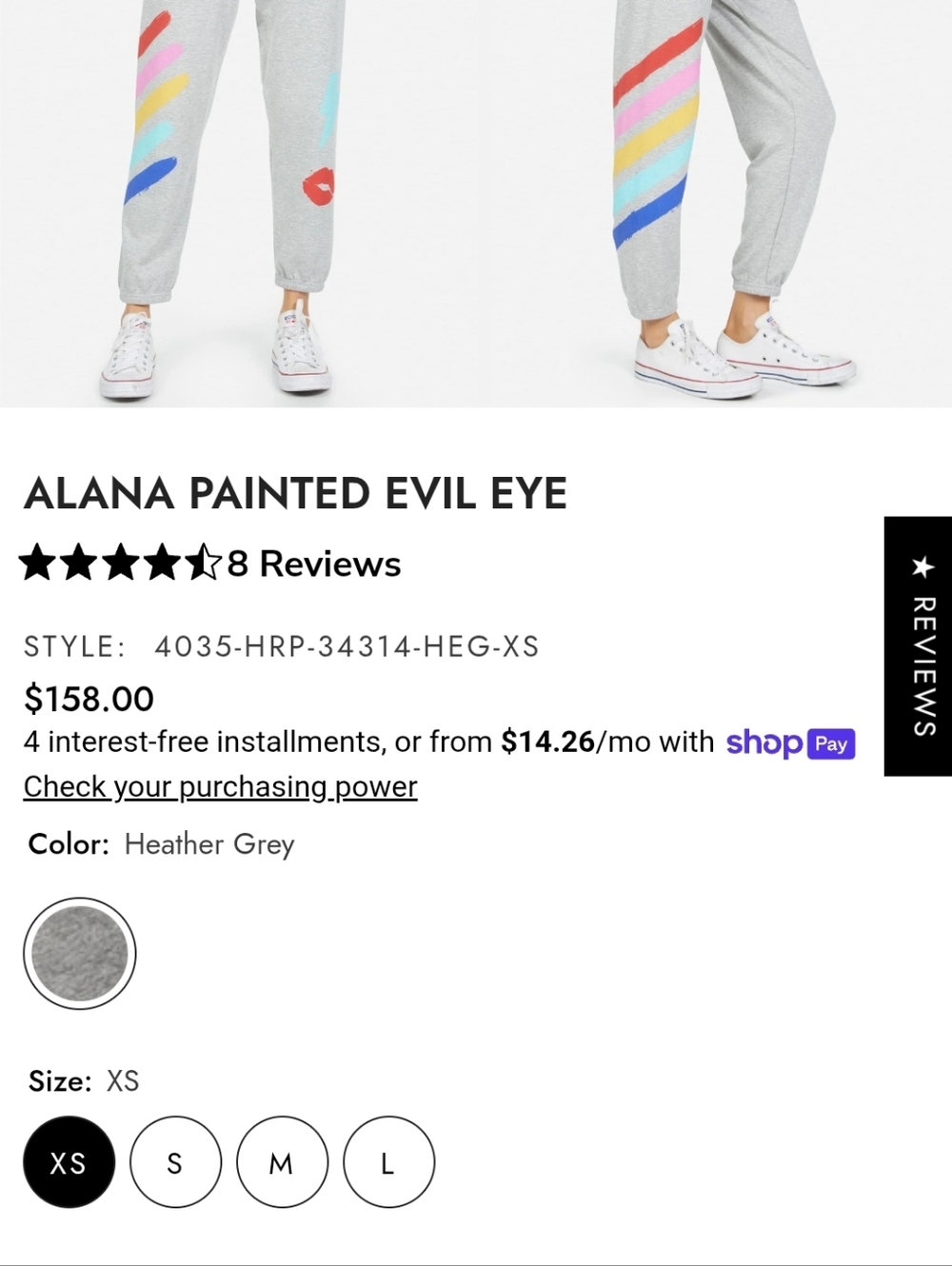 Lauren Moshi Alana Painted Evil Eye Joggers - Picture 7 of 16